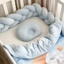 Set lenjerie pentru Patut Bebe din 6 piese Elefant albastru (16)